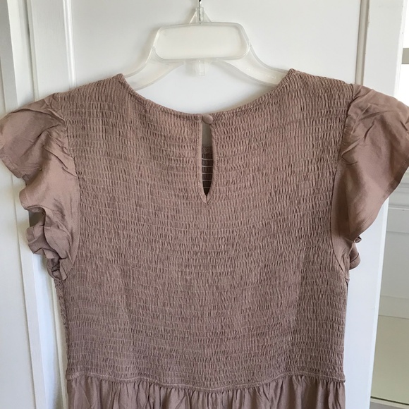 ZESICA Flutter Short Sleeve Smocked Midi Tiered A Line Dress Women’s Size Large - Picture 8 of 16